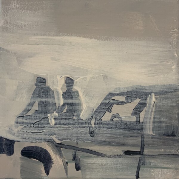 Joanna Błoniarz, Zachód słońca, Miniatury, akryl na płótnie, 20×20 cm