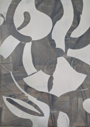 Joanna Błoniarz, Obraz plenerowy w kolorach piasku – rytm i natura, duży obraz na ścianę, 70×100 cm