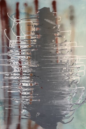 Joanna Błoniarz, Plaża – obraz plenerowy, abstrakcja inspirowana naturą, akryl na płótnie