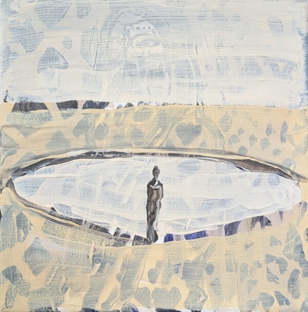 Joanna Błoniarz, Światło Perskie – miniatura malarska 20×20 cm, pejzaż, detal, światło perskie